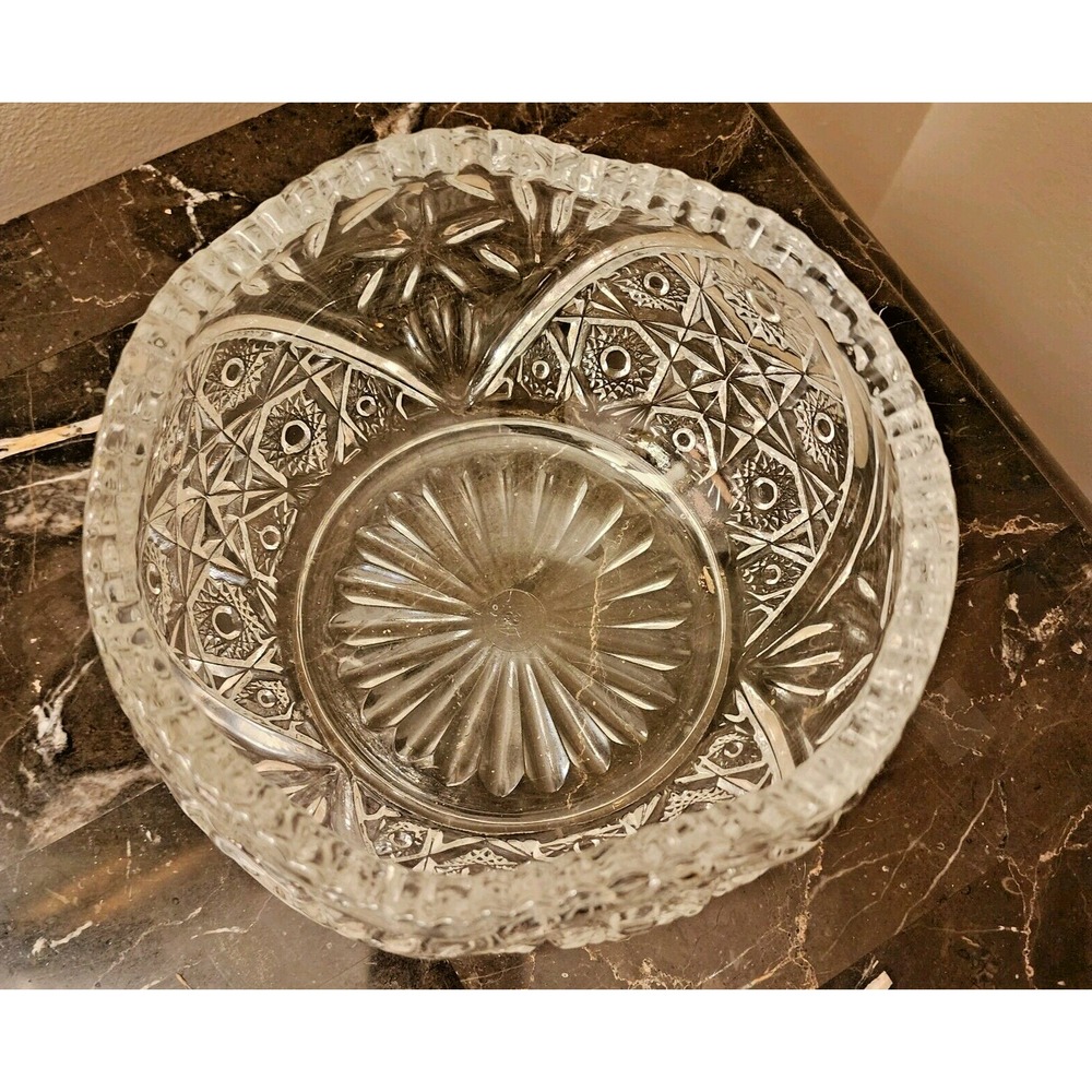 L E Smith 7 " Pressed Glass Ruffled Edge Serving Bowl - Picture 2 of 11